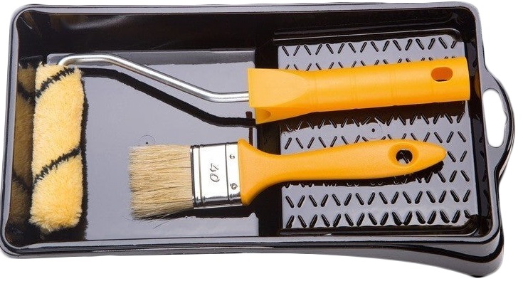 Maalaussarja: sivellin, tela, kyvetti KAEM no. 58