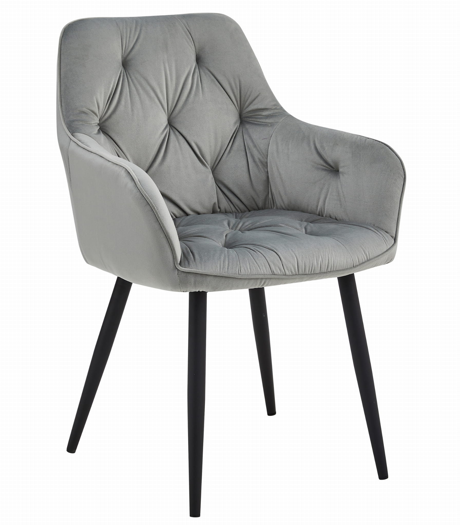 JORK-tuoli, hopeanharmaa sametti, mustat jalat (1 kpl)