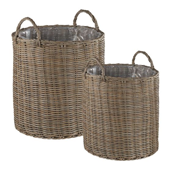 Kukkaruukkusetti 2 kpl BITOLA polyrottinki 40/48 cm Ruskea