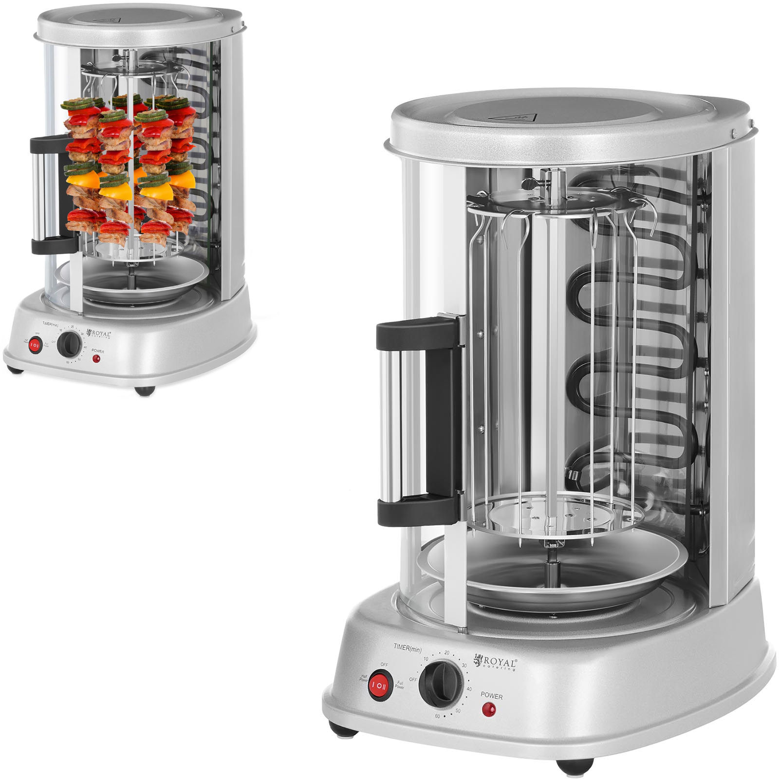 MINI-leivänpaahdin kebabille, gyros-vihanneksille, pystysuora 3in1 1500W Royal Catering RCGV-1400