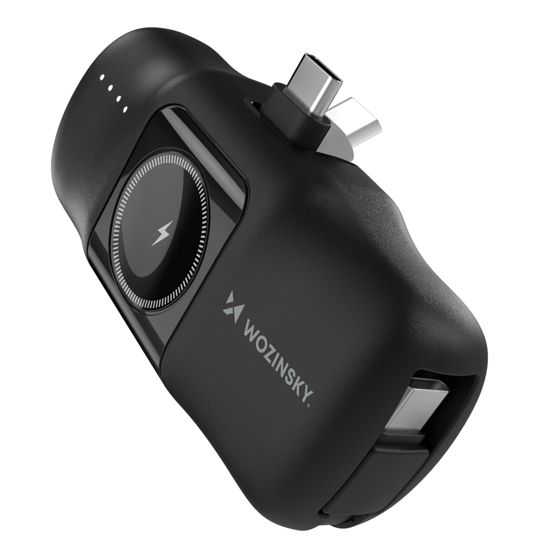 Mini Varavirtalähde 5000mAh 15W USB-C Apple Watch Laturilla - Musta