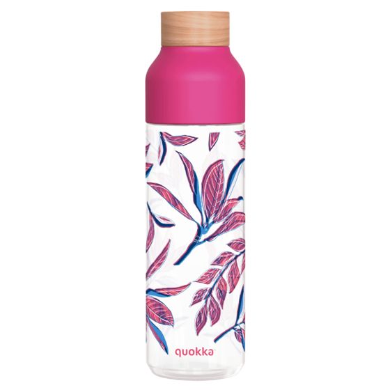 Ice-vesipullo 840ml puukorkilla ja tyylitellyllä lehtikuviolla