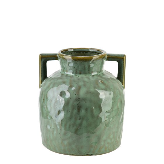 MONDEX keramiikkamaljakko, vihreä, kahvoilla, 8 x 18 x 20,5 cm