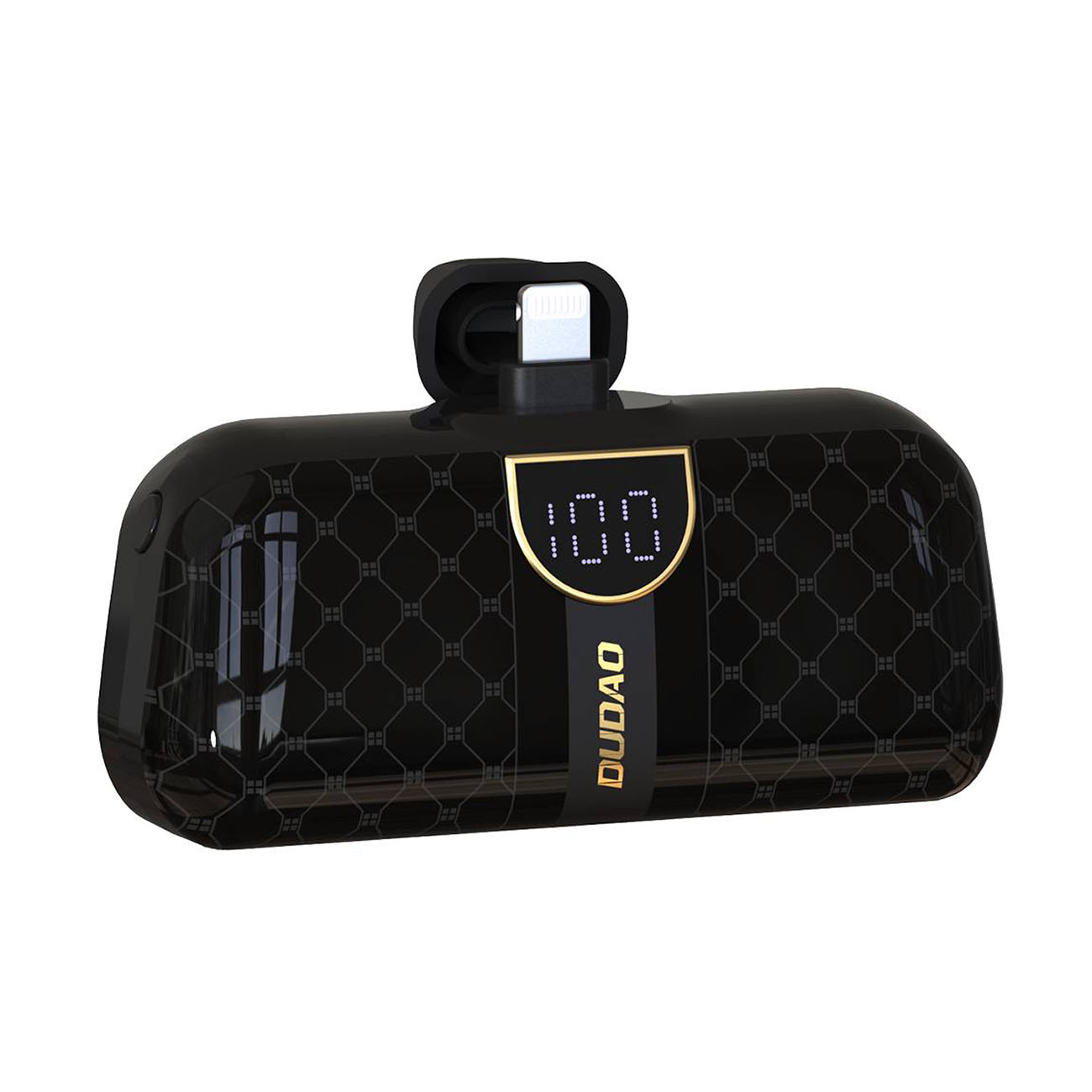 Mini Power Bank 5000mAh iPhone Lightningille ja USB-C:lle - musta