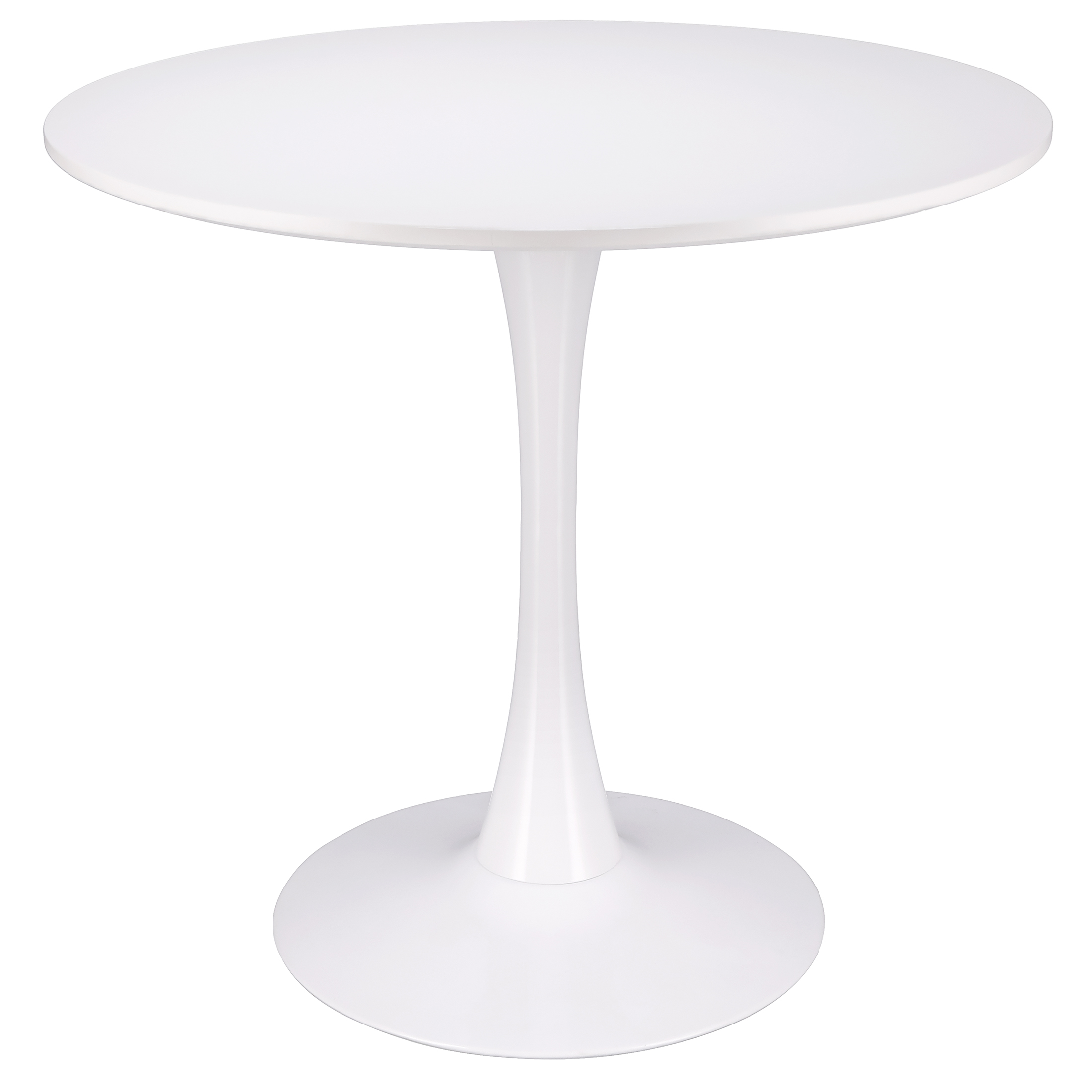 Moderni valkoinen pyöreä pöytä olohuoneeseen, ruokasaliin ja keittiöön