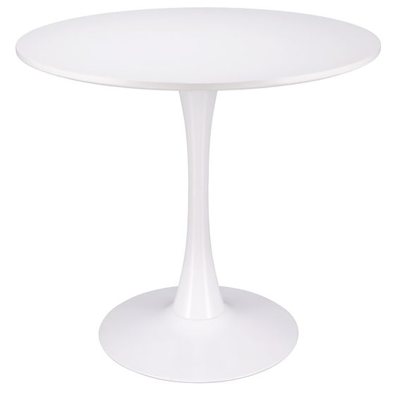 Moderni valkoinen pyöreä pöytä olohuoneeseen, ruokasaliin ja keittiöön