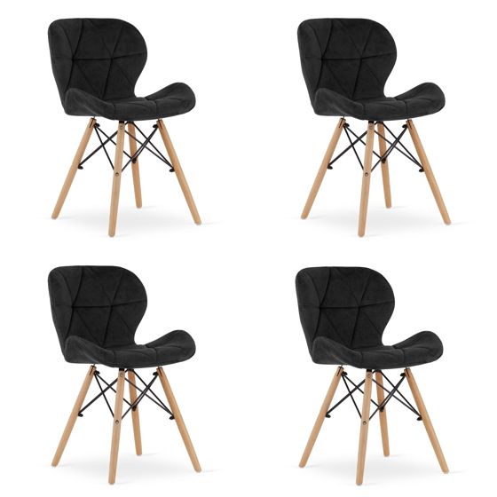 LAGO Samettinen Tuoli - Musta x 4