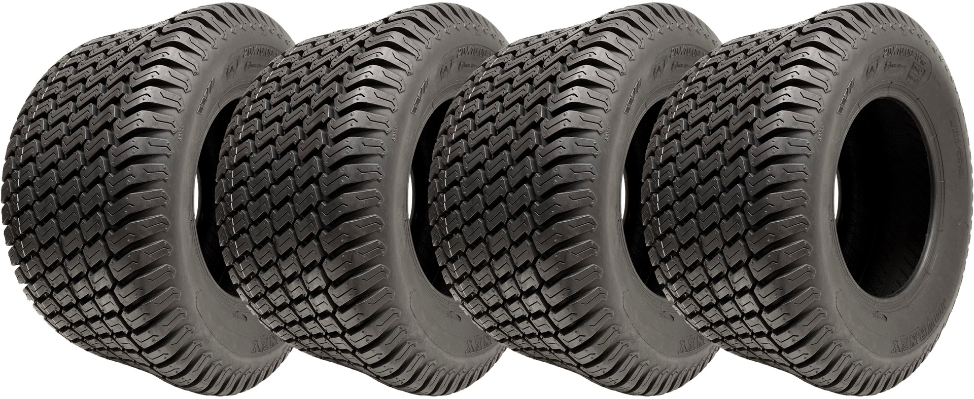 20x10.00-10 ruohonleikkurin renkaat, 4-kerroksiset Multi Turf Grass P332, tieliikennekelpoiset (4 kpl:n sarja)