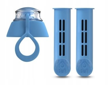 Suodatinsisäke Dafi-pullolle, sininen, 2 kpl + korkki