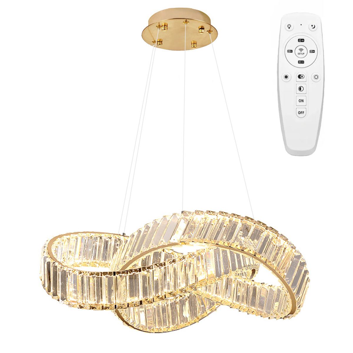 TOOLIGHT riippuva kattovalaisin LED APP1538-CP kulta, 58x58x45cm