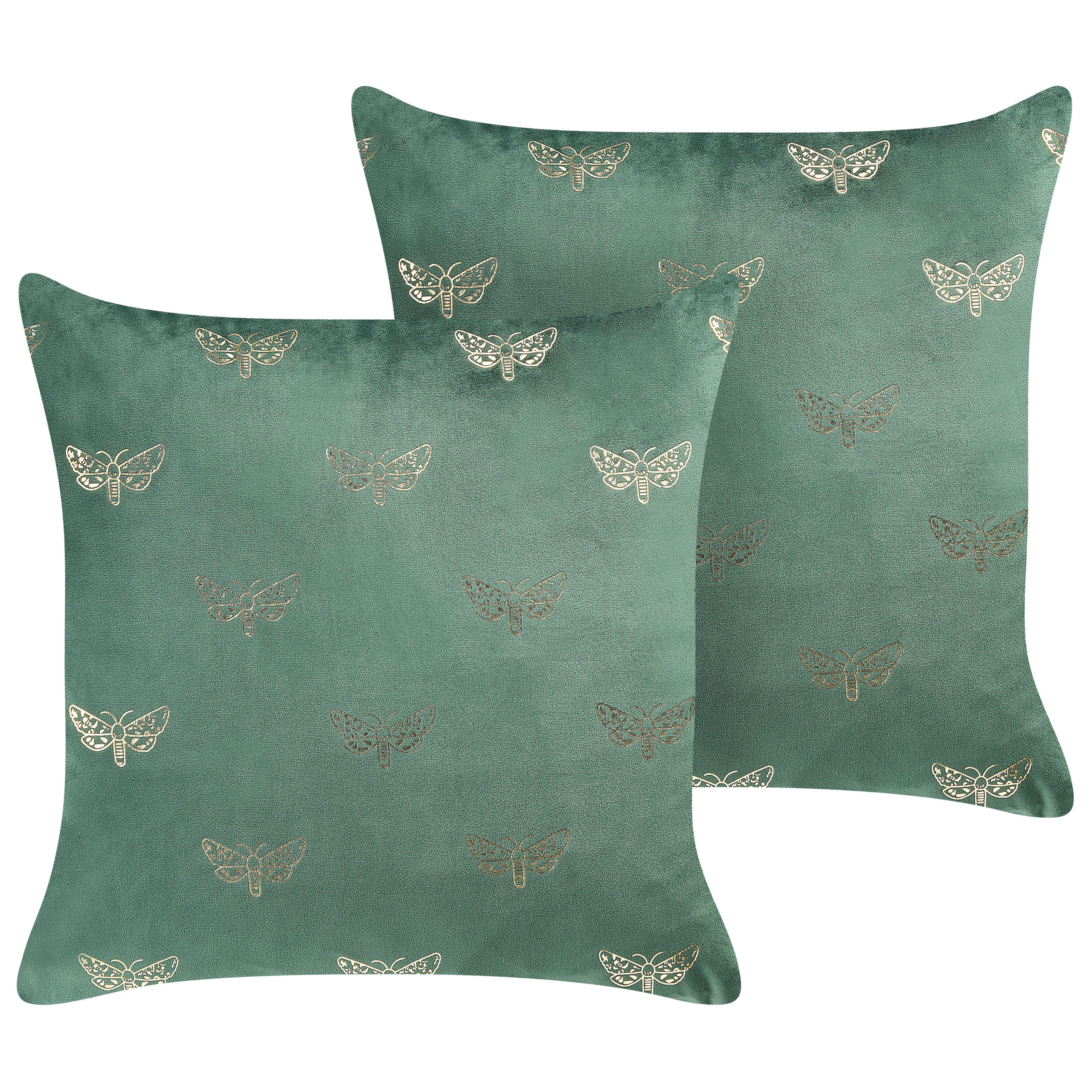 Koristetyynysetti 2 kpl YUZURI 45 x 45 cm Sametti Smaragdinvihreä Eläinkuvio