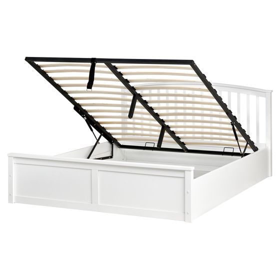 Sänky säilytystilalla mänty CLARBEC 160 x 200 cm Valkoinen