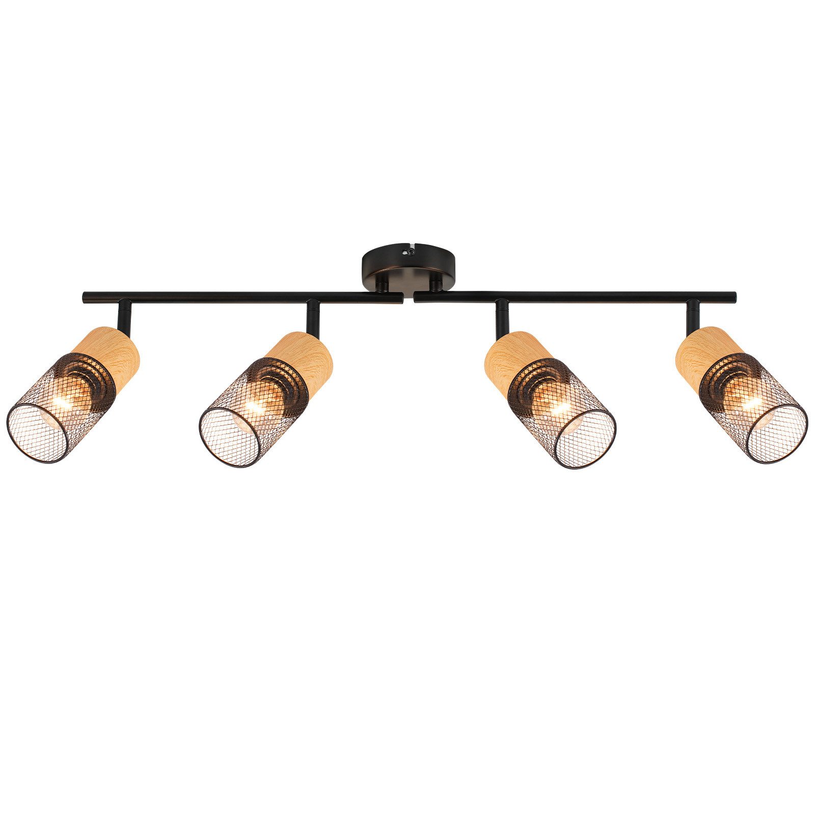 NETTLIFE puinen kattovalaisin E14 kattovalaisin 350° säädettävä vintage - seinävalaisin keittiön valaisin säädettävä ilman lamppua