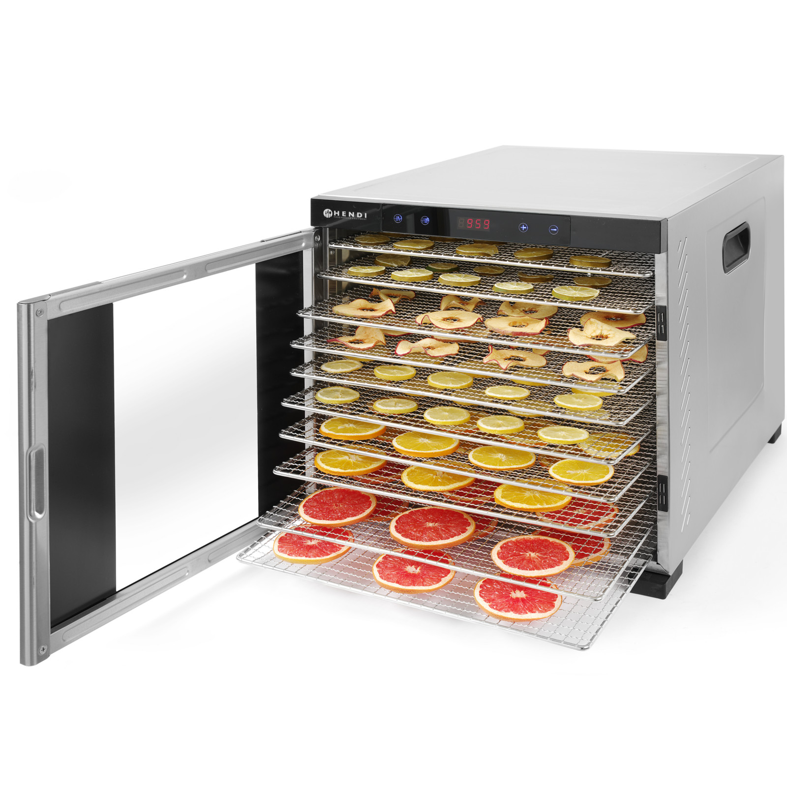 Kuivausrumpu sienille, yrteille ja hedelmille, 10 tasoa Profi Line Hendi 229026