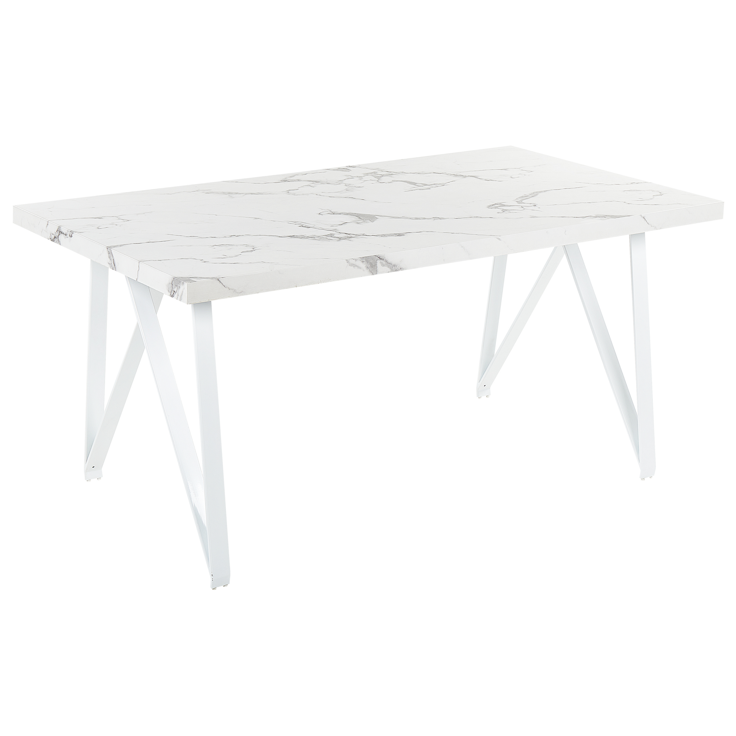 Ruokapöytä GRIEGER Valkoinen marmorikuvio 160 cm 90 cm