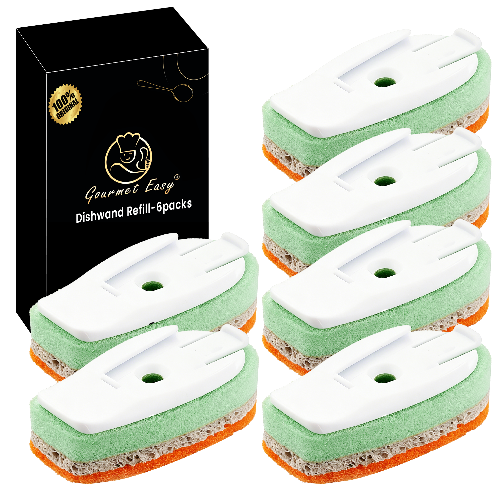 Gourmet Easy tiskisienen täyttösaippua-annostelijalle, naarmuuntumaton, 6 kpl
