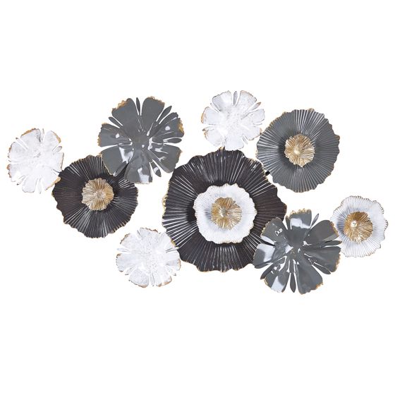 Seinäkoriste Kukka POTASSIUM metalli 49 cm Harmaa