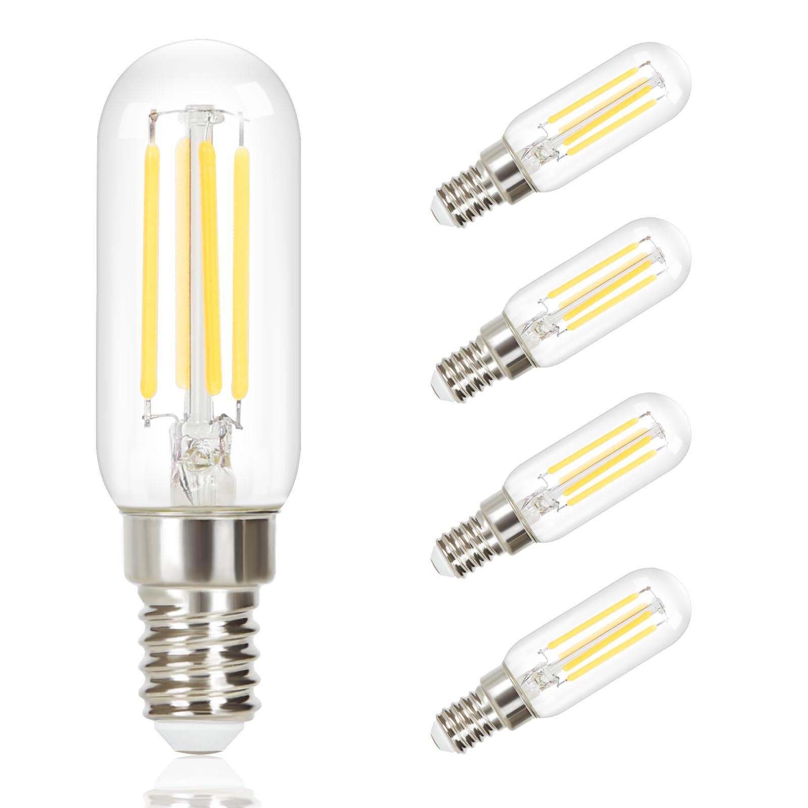 NETTLIFE 4 kpl:n pakkaus E14 LED - lamppuja vintage - lamppu - T25 lämmin valkoinen filamenttilamppu Edison 2700K 4W lämmin valkoinen lamppu