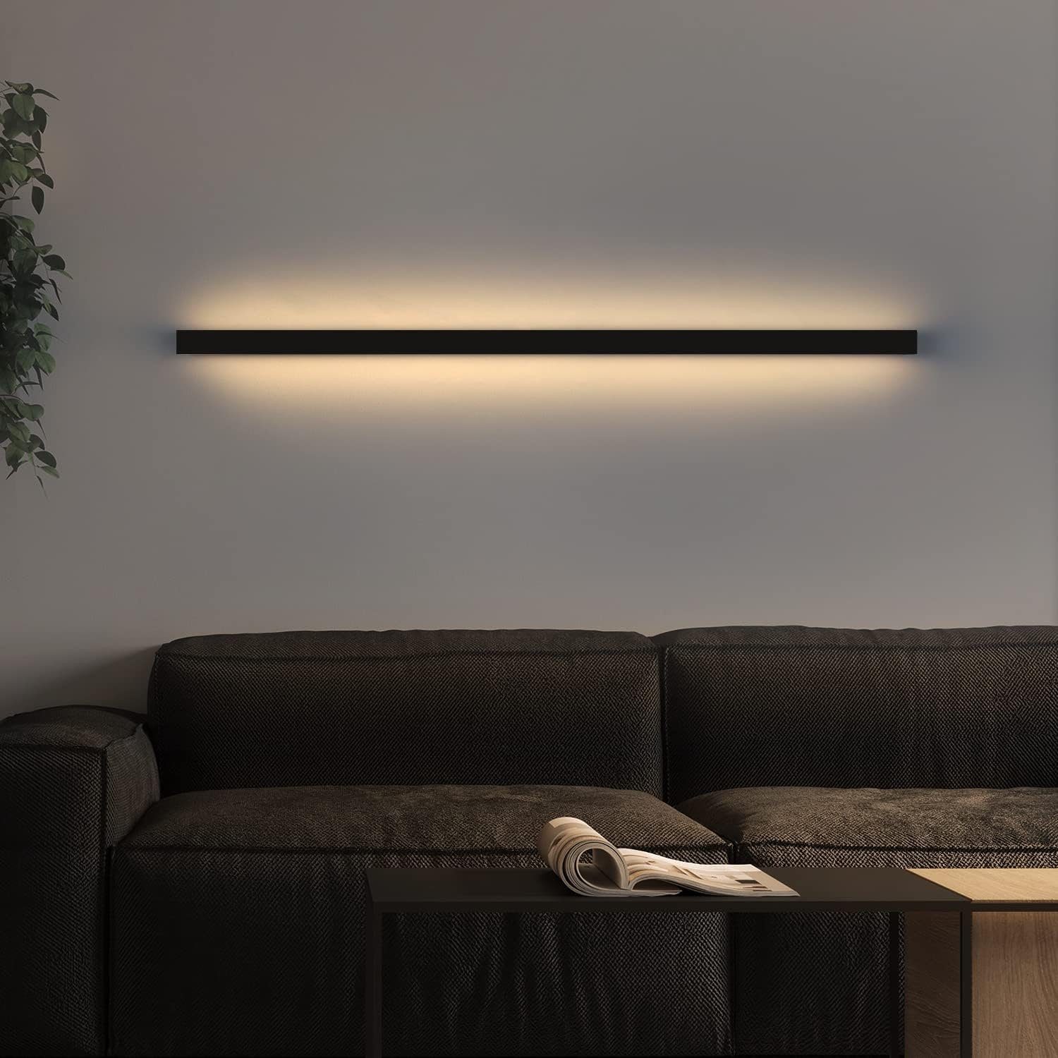 ZMH moderni 80 cm musta LED-seinävalaisin sisätiloihin eteiseen ja makuuhuoneeseen