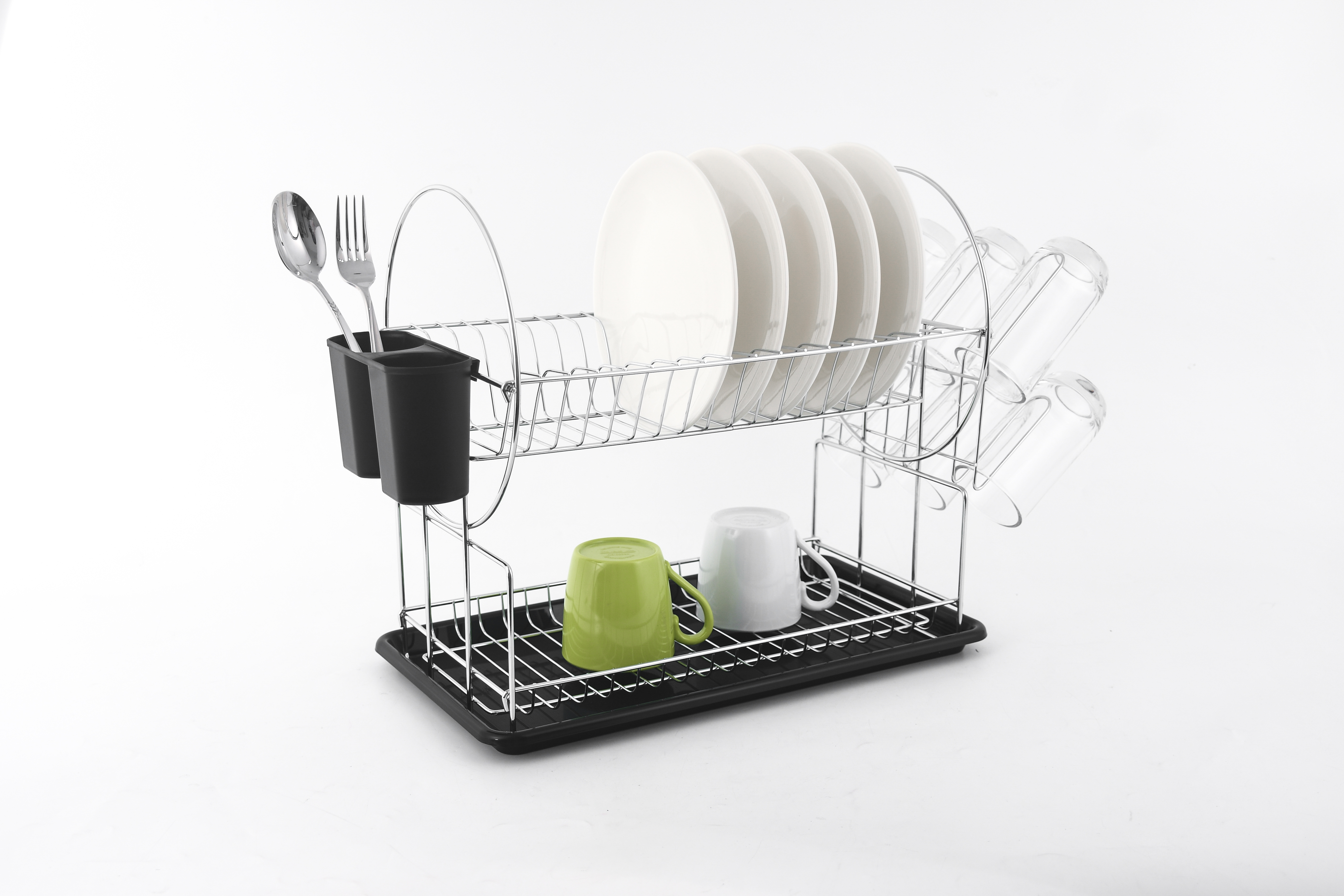 Tiskiteline metalli BASIC KITCHEN 51x23,5x36,5 cm hopea/musta 1 kpl