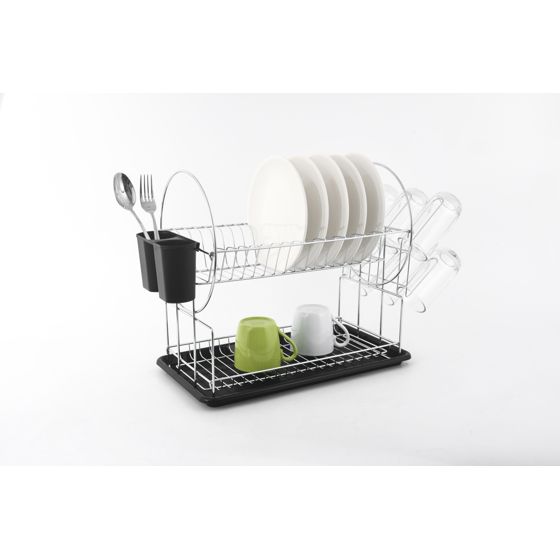 Tiskiteline metalli BASIC KITCHEN 51x23,5x36,5 cm hopea/musta 1 kpl