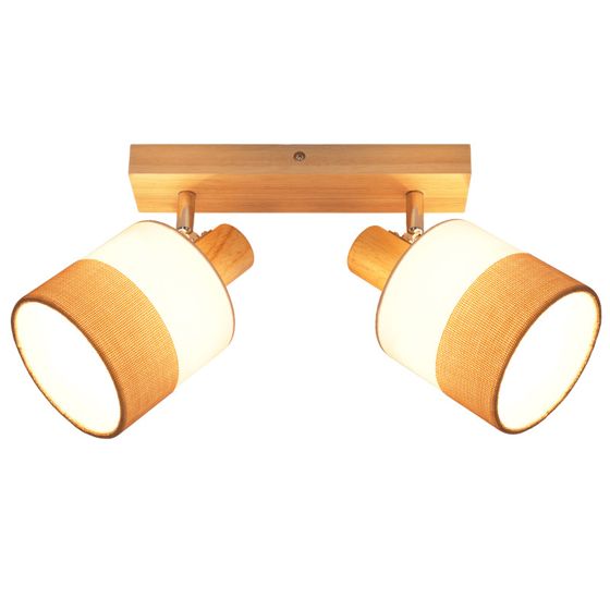 NETTLIFE LED-kattovalaisin 2 kohdevaloa kattovalaisin eteiseen puulamppu E14 vintage-tyylinen säädettävä 350°