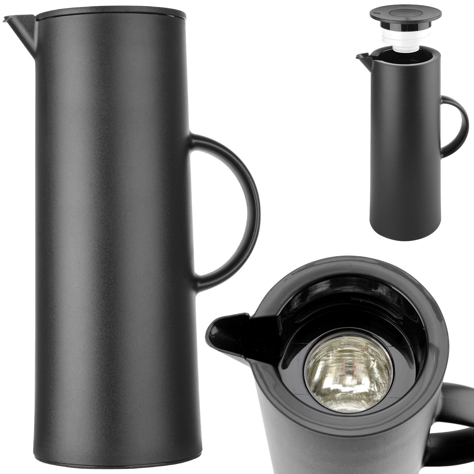 Termoskannu painonapilla ja lasisisuksella 1 l - Hendi 449615