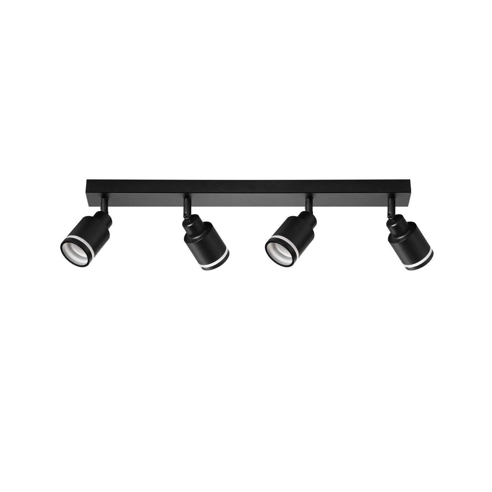 NETTLIFE moderni musta kattovalaisin: 4 säädettävää metallista kattokohdevaloa, GU10- kattovalaisin, makuuhuoneeseen, ilman polttimoa