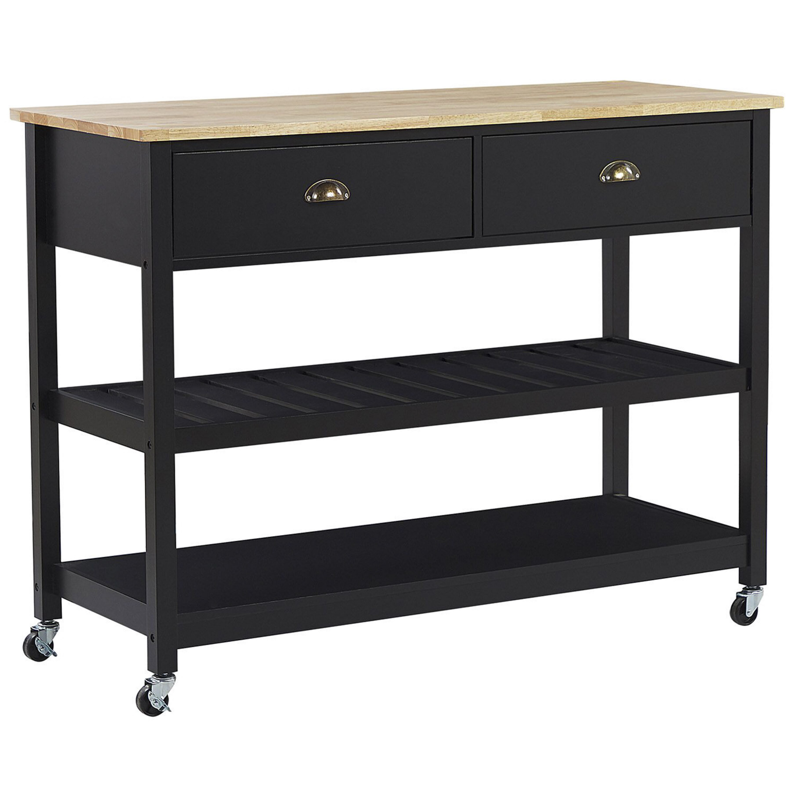 Tarjoiluvaunu NAVARINO puu Musta