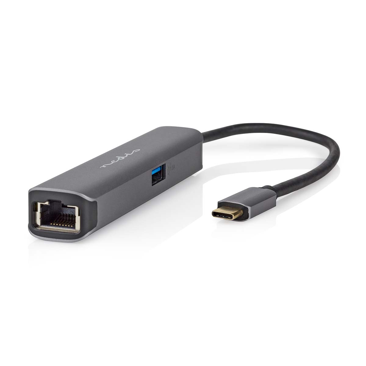 Hub USB-C 4-in-1 RJ45 Naaras/USB-A/USB-C Naaras/HDMI 4K 5Gbps 0.2m