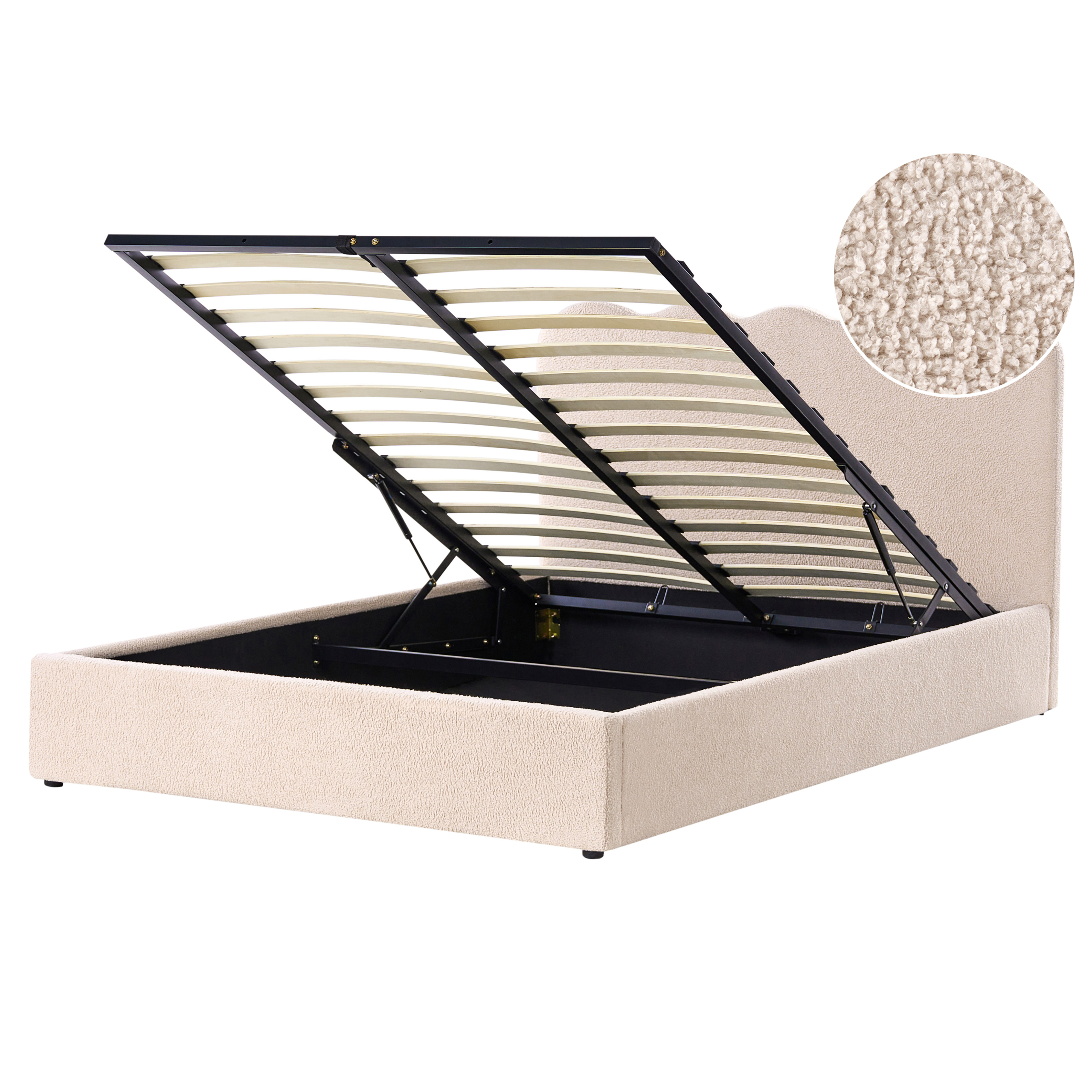 Sänky säilytystilalla buklee NANTERRE 160 x 200 cm Beige