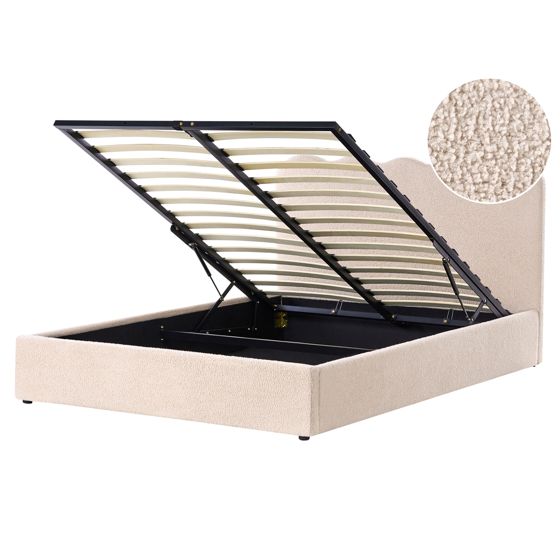 Sänky säilytystilalla buklee NANTERRE 160 x 200 cm Beige