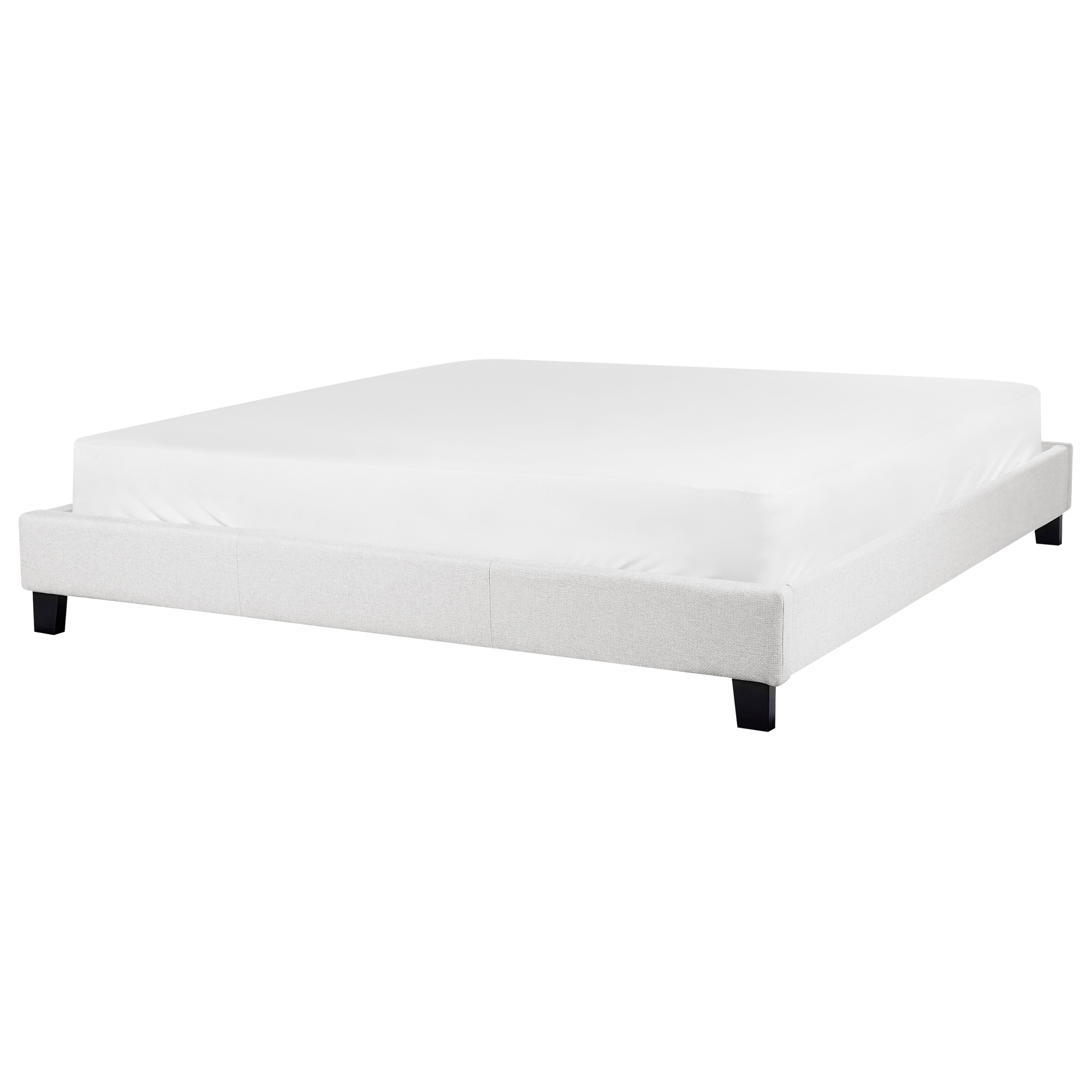 Sänky ilman sängynpäätyä kangas ROANNE 180 x 200 cm Vaaleanharmaa