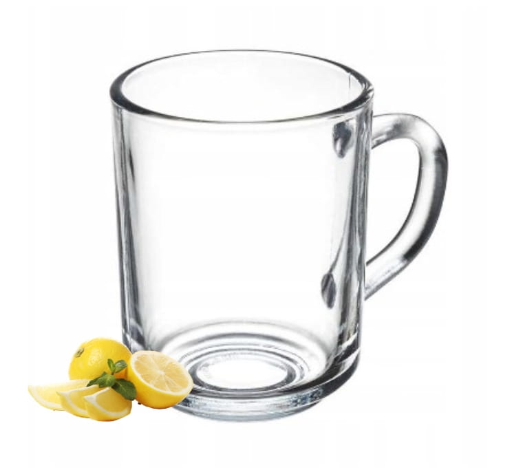 Kahvallinen teelasi juomille, läpinäkyvä, 240 ml
