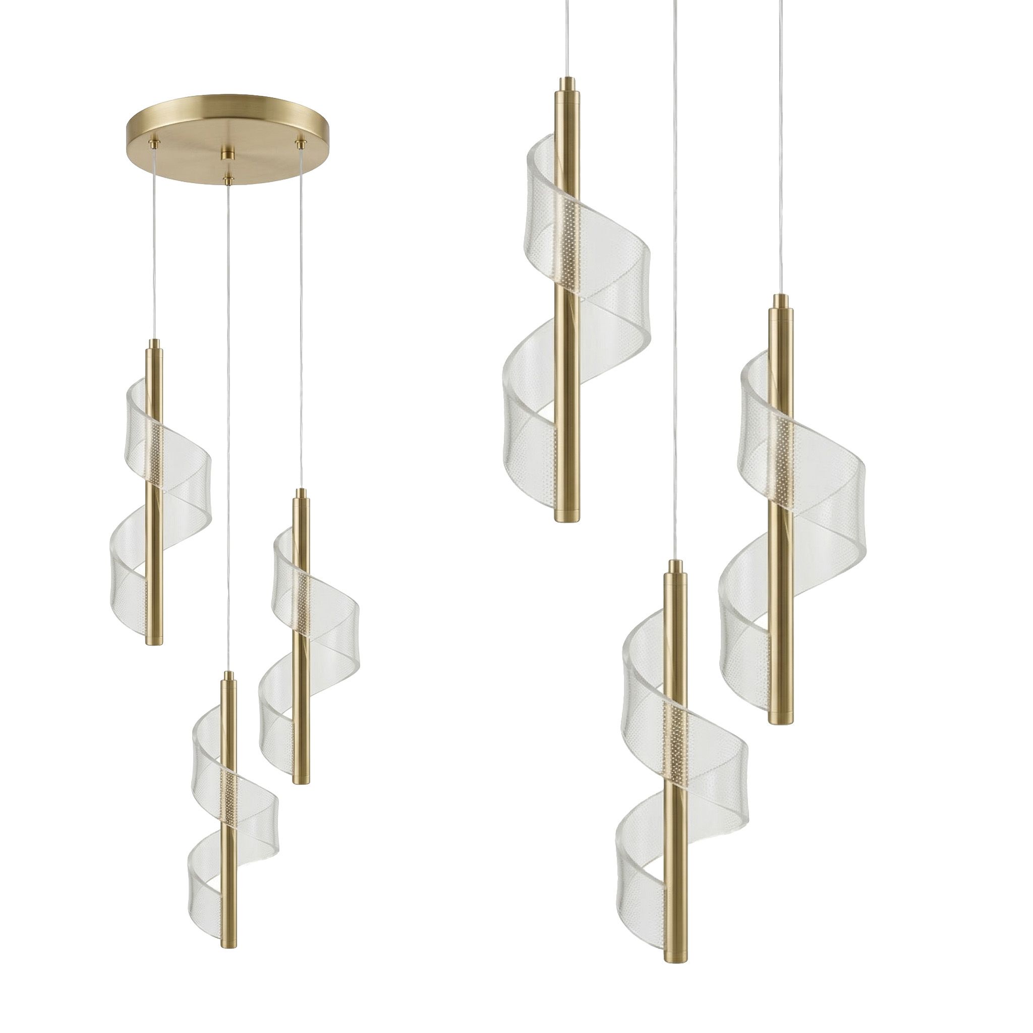 TOOLIGHT riippuvalaisin G178-3CP GOLD Kulta, 127x127x25cm