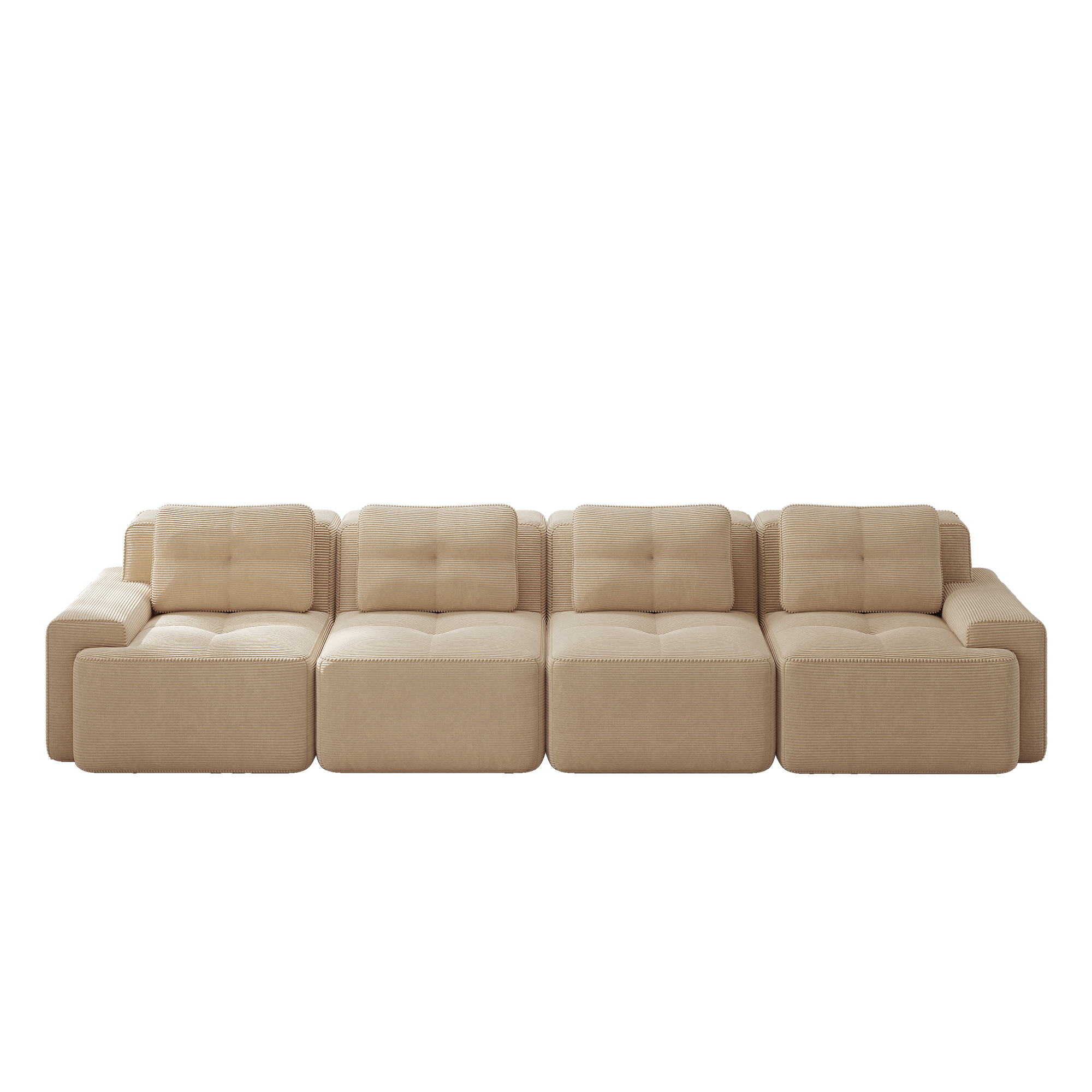 moduulisohva 4-paikkainen beige kankas moderni säilytystilalla varustettu