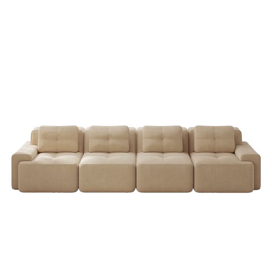 moduulisohva 4-paikkainen beige kankas moderni säilytystilalla varustettu