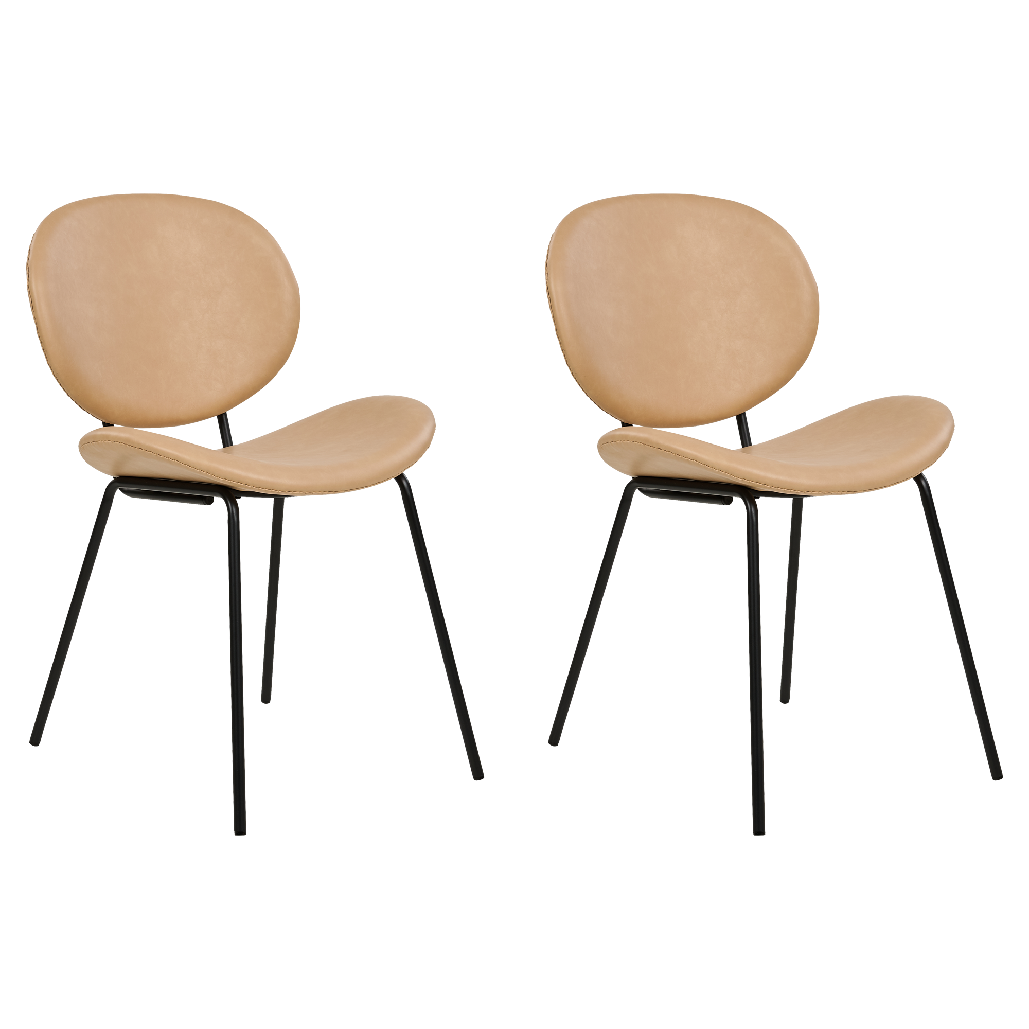 Ruokatuolisetti 2 kpl LUANA Keinonahka Beige