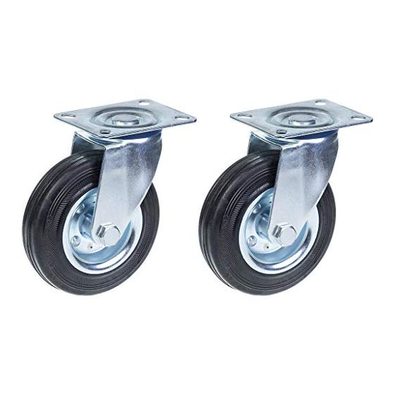 125mm 5" kumirengas, kääntyvä, vahva 240kg kantavuus, 2 kpl:n sarja.