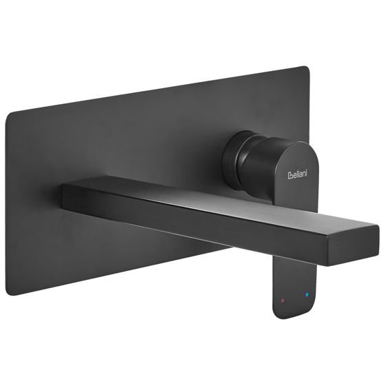 Seinään kiinnitettävä pesuallashana DICHATO messinki Musta