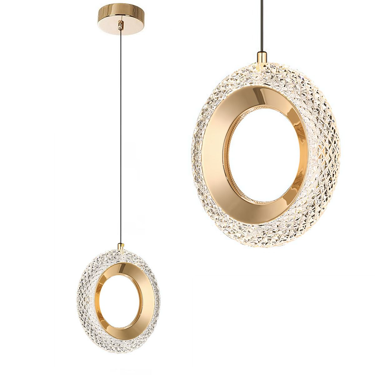 TOOLIGHT riippuva kattovalaisin LED G119-1CP kulta, 3,5x20x20cm