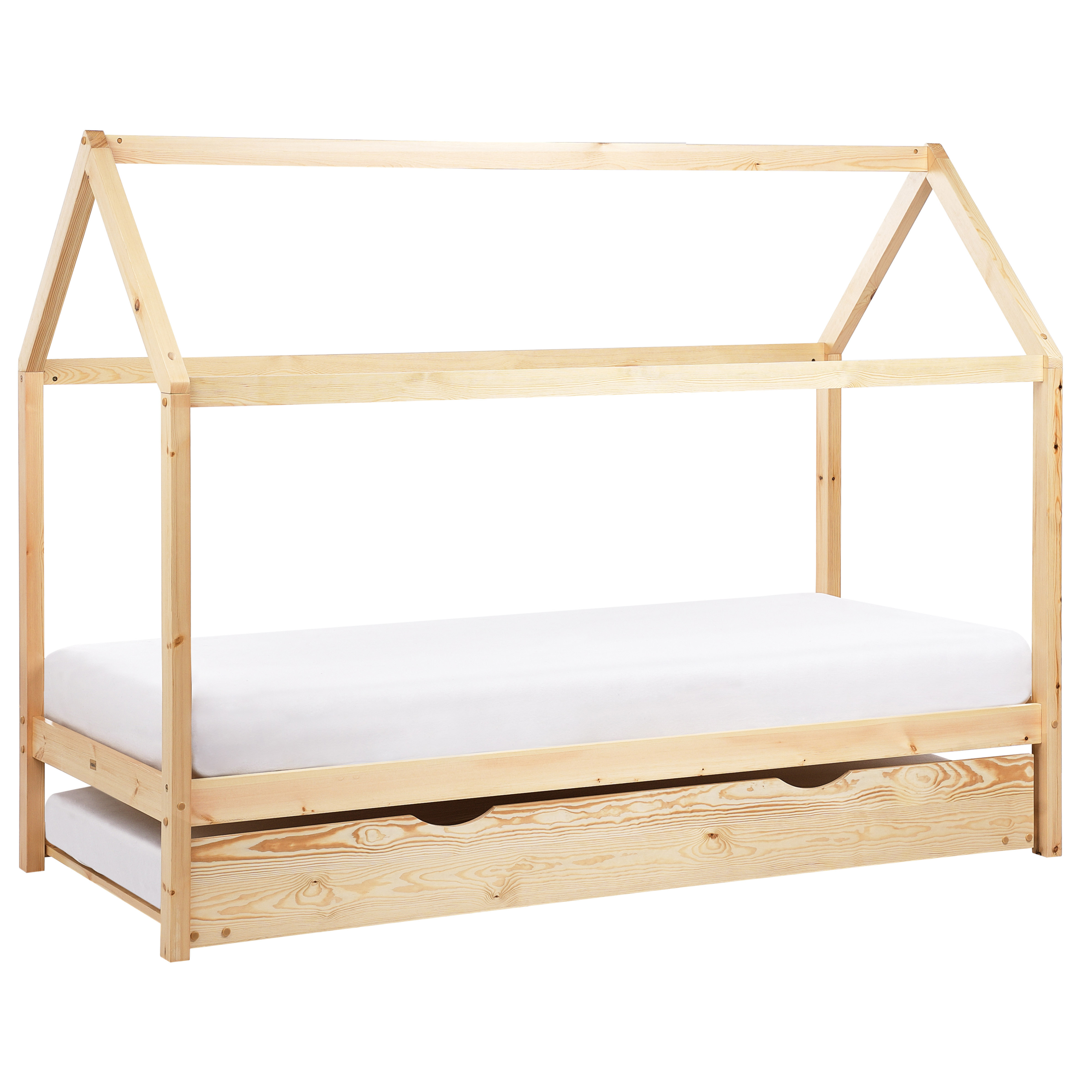 Lastensänky lisävuoteella Mänty CRILLON 90 x 200 cm Vaaleanruskea
