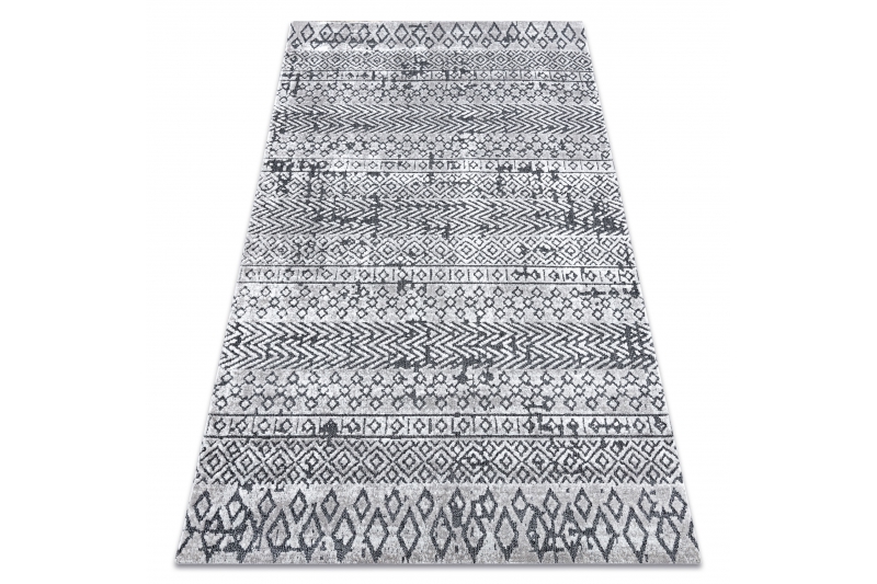 Matto Rakenteellinen SIERRA G6042 Litteä kudottu, vaaleanharmaa - geometrinen, etninen 120x170 cm