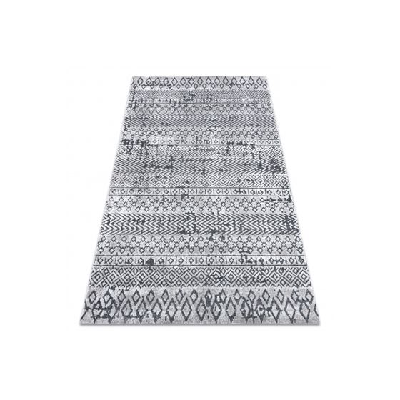 Matto Rakenteellinen SIERRA G6042 Litteä kudottu, vaaleanharmaa - geometrinen, etninen 120x170 cm