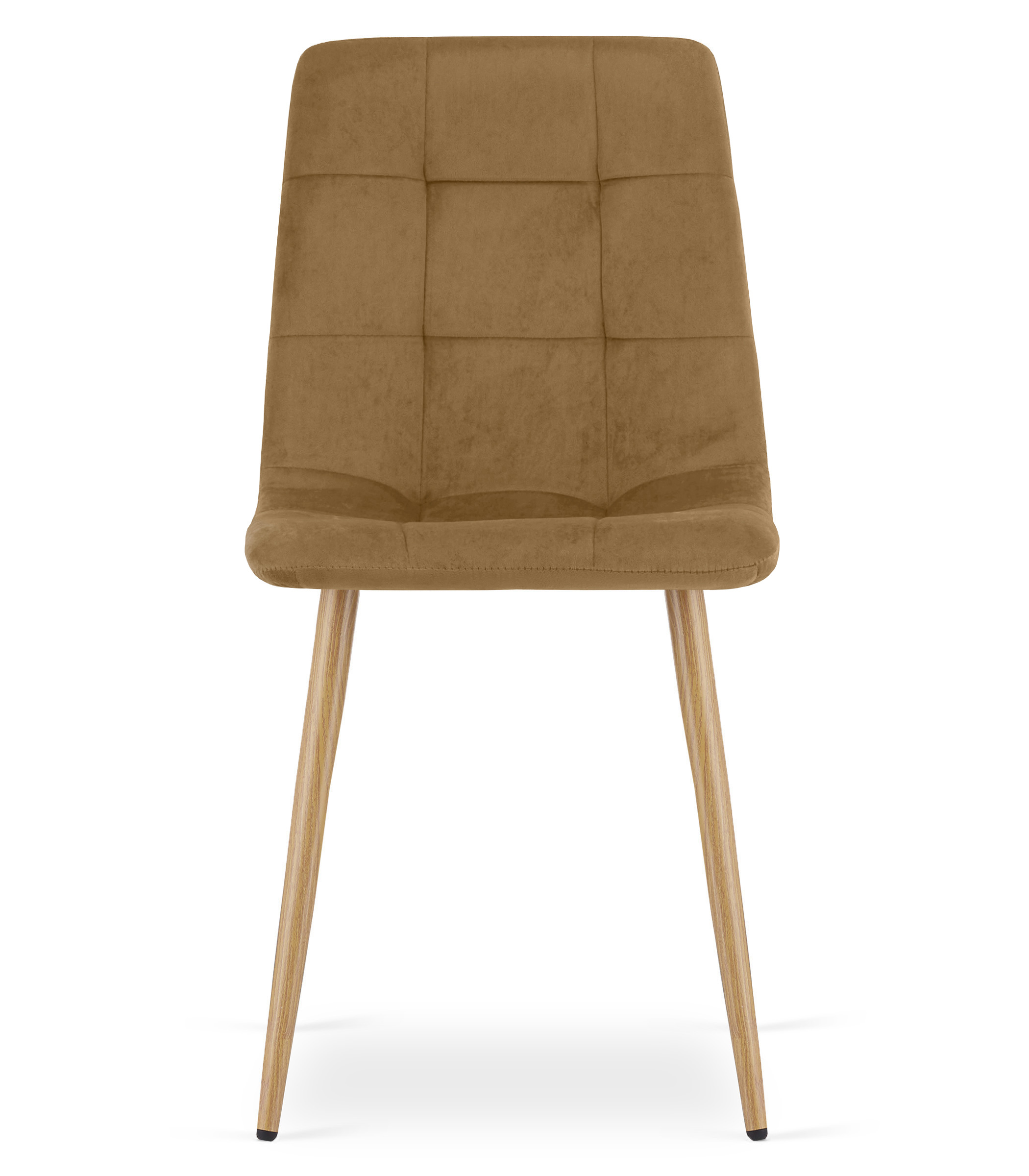 Tuoli - Leobert - KARA - sametti ruskea/puujalat - 44,5x50,5x87 cm