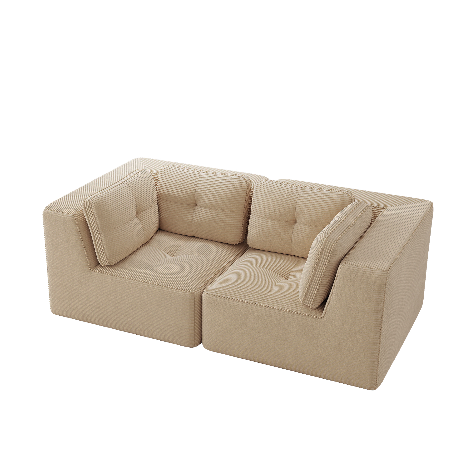 moduulisohva 2-paikkainen beige korduaaniskangas moderni säädettävä