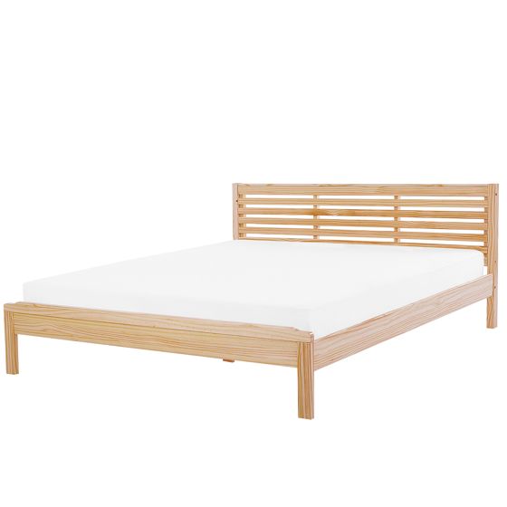 Sänky puu CARNAC 180 x 200 cm Vaaleanruskea