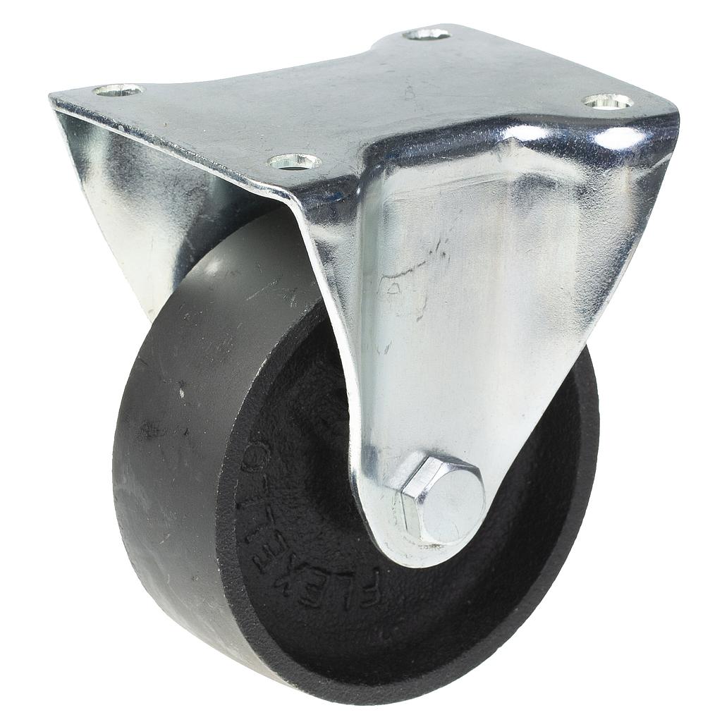 75mm kiinteä kääntöpyörä, jossa on musta valurautapyörä