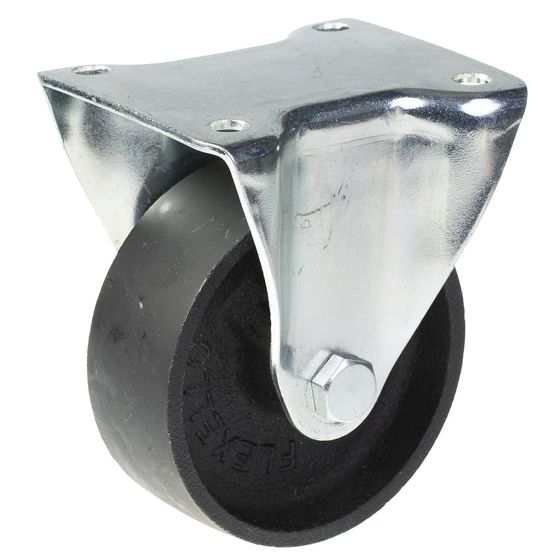 75mm kiinteä kääntöpyörä, jossa on musta valurautapyörä