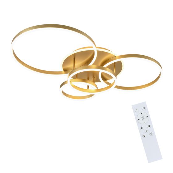 NETTLIFE LED-kattovalaisin olohuoneeseen, musta, himmennettävä, moderni muotoilu, 61 cm, kaukosäädin, 50 W